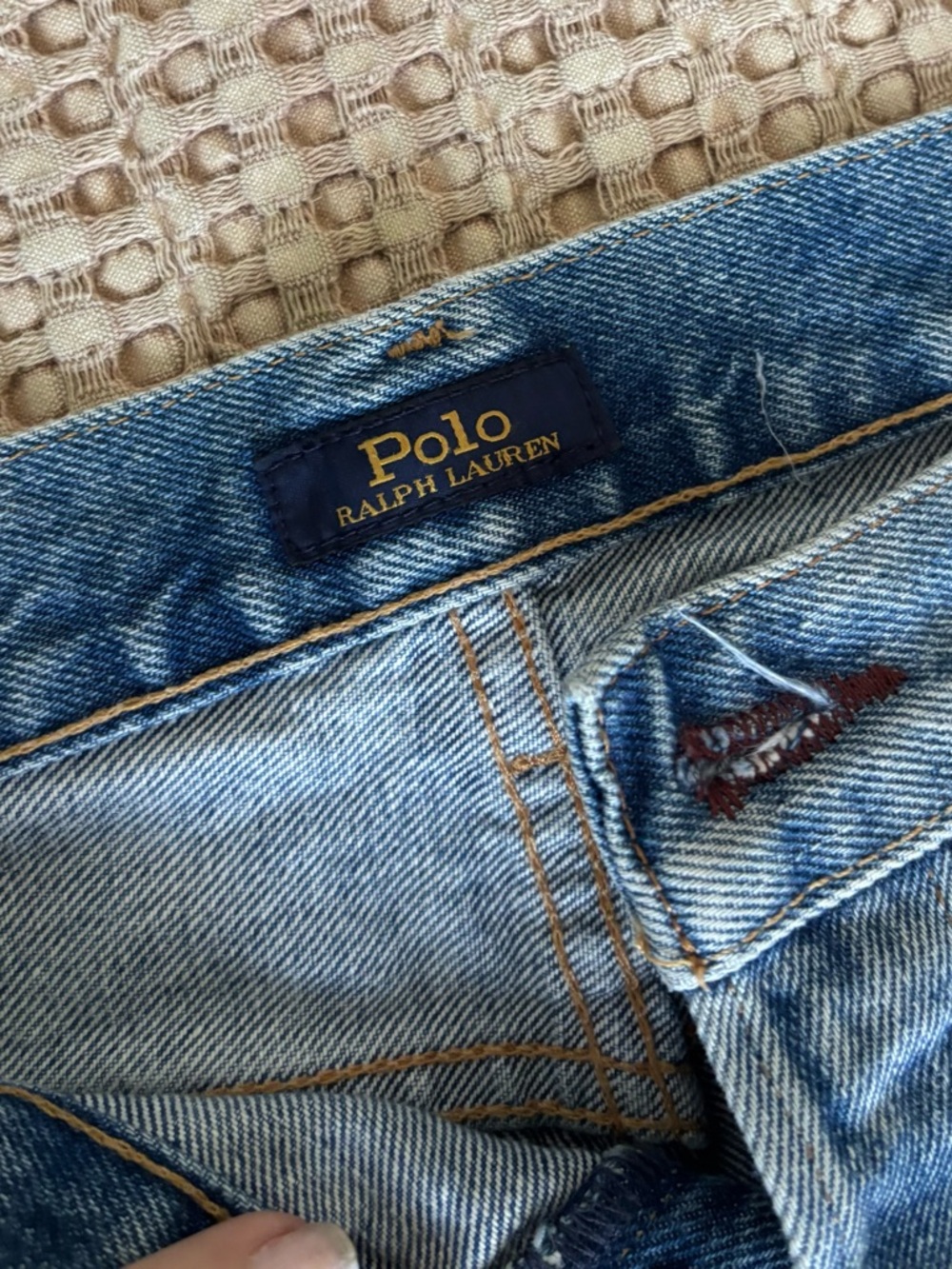 Polo by Ralph Lauren Light Blue Boyfriend Jeans with Red Heart Embroidery - Picture 7 of 8